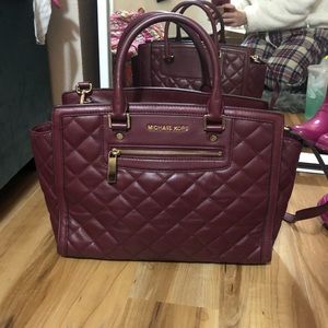 Michael Kors Maroon quilted handbag